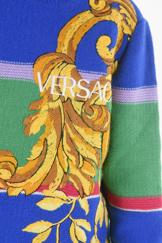 Cashmere blend Sweater with Lettering Logo Embroidery