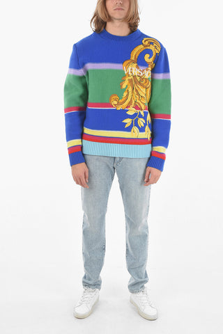 Cashmere blend Sweater with Lettering Logo Embroidery