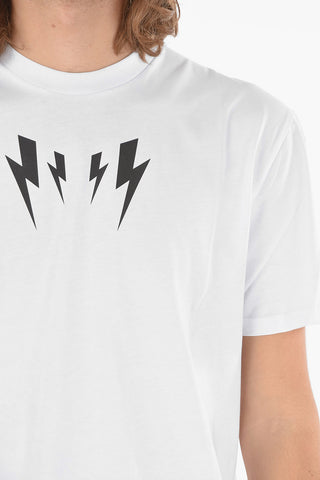 Crewneck MIRROR BOLT T-shirt with Print