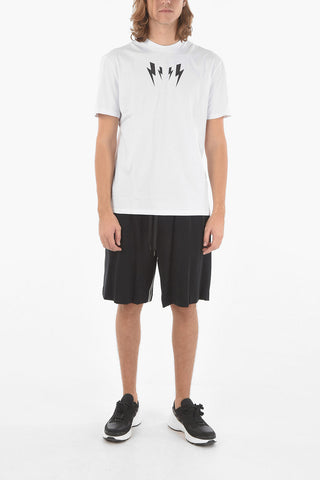 Crewneck MIRROR BOLT T-shirt with Print