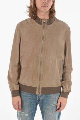 Suede Leather Bomber Jacket