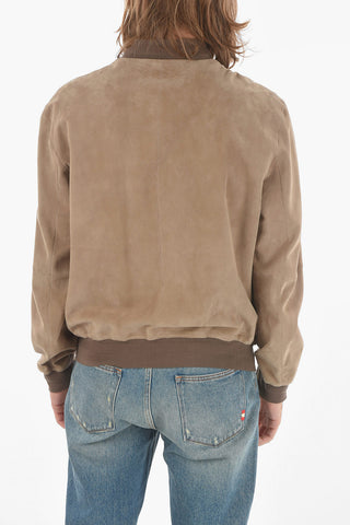 Suede Leather Bomber Jacket
