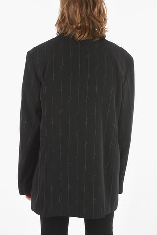 Monogram Pinstriped Oversized Blazer