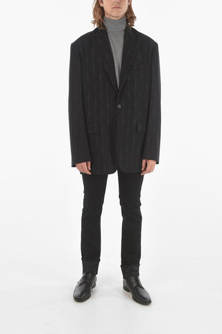 Monogram Pinstriped Oversized Blazer