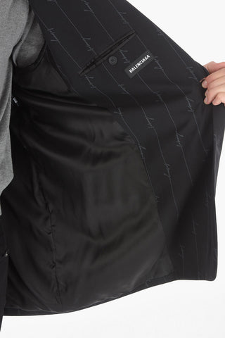 Monogram Pinstriped Oversized Blazer