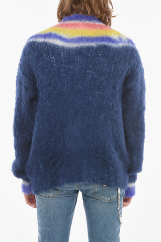 GRENOBLE Maglia girocollo in Misto Mohair Fuzzy con Toppa Logo
