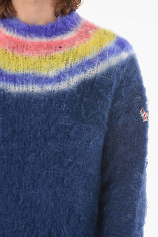GRENOBLE Maglia girocollo in Misto Mohair Fuzzy con Toppa Logo