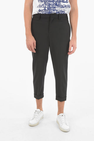 4 Pocket Hidden Fastening Wool Blend Pants