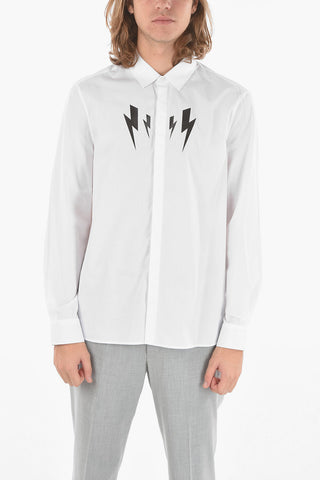 Camicia in Poplin di Cotone MIRRORED BOLT con Stampa