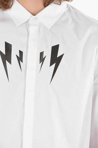 Camicia in Poplin di Cotone MIRRORED BOLT con Stampa
