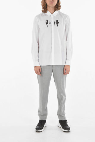 Camicia in Poplin di Cotone MIRRORED BOLT con Stampa