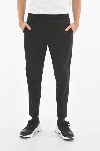 Extrafine Nylon Low-rised Pants with Elastic Waistband
