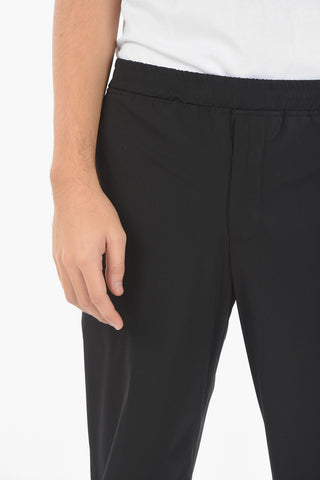 Extrafine Nylon Low-rised Pants with Elastic Waistband