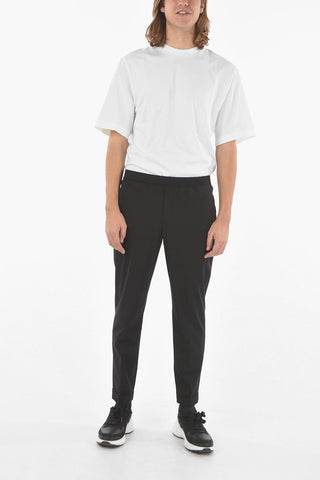 Extrafine Nylon Low-rised Pants with Elastic Waistband