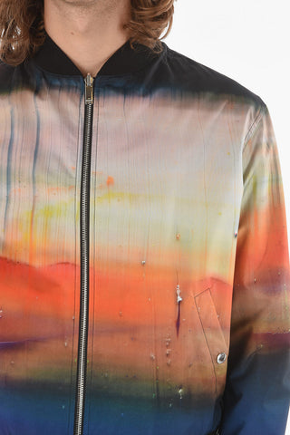 Bomber Reversibile Imbottito in Misto Seta Mulberry con Fantasia Sfumata