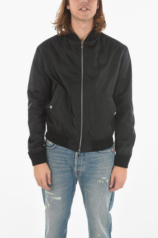 Bomber Reversibile Imbottito in Misto Seta Mulberry con Fantasia Sfumata
