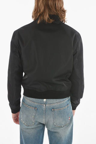 Bomber Reversibile Imbottito in Misto Seta Mulberry con Fantasia Sfumata
