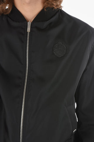 Bomber Reversibile Imbottito in Misto Seta Mulberry con Fantasia Sfumata