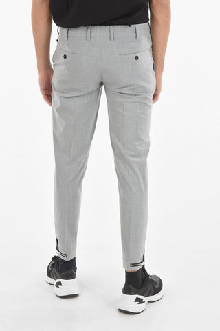 Extrafine Tech Cotton Straight-leg Pants with Zipped Hems