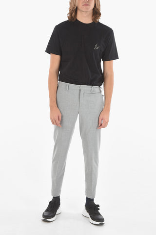 Extrafine Tech Cotton Straight-leg Pants with Zipped Hems