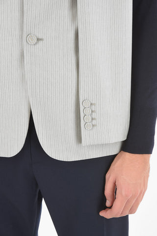 HOMME Wool Vest with Peak Lapel and Sleeve Scarf