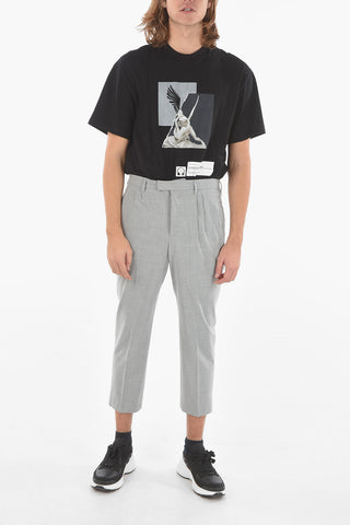 Tech Cotton Double-pleated Pants with Low Rise
