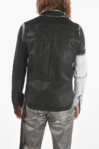 DRKSHOW Over Shirt in Denim Effetto Vernice