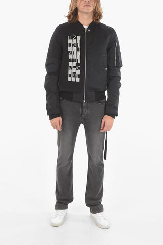 Double Layer Bomber With Maxi Logo Print