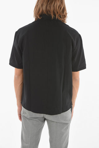 Extrafine Jersey MUSIC BOLT Half-zip Polo T-Shirt with Logo Patch