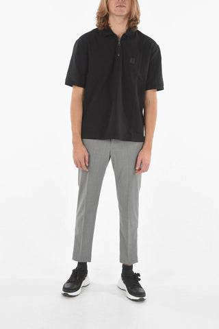 Extrafine Jersey MUSIC BOLT Half-zip Polo T-Shirt with Logo Patch