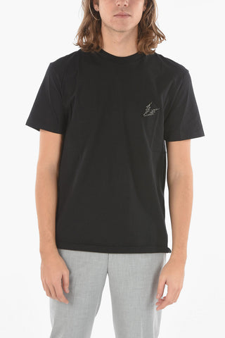 T-shirt girocollo RHINESTONE BOLT con Logo in Strass