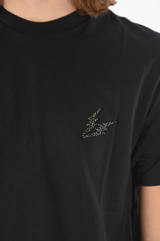 T-shirt girocollo RHINESTONE BOLT con Logo in Strass