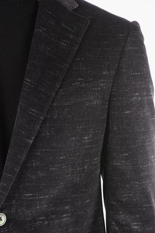 Single Breasted Lined Melange Effect Velour Suit