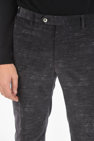 Single Breasted Lined Melange Effect Velour Suit