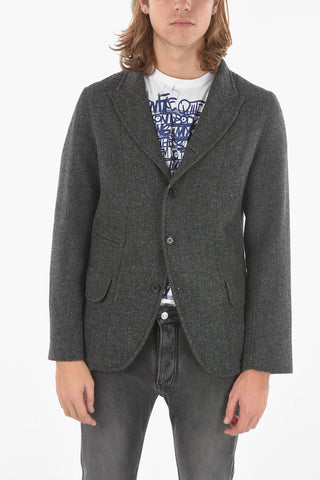 3 Buttons Single Breasted Half Lined Wool Blazer