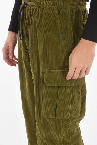 Corduroy Cargo Pants With Drawstring