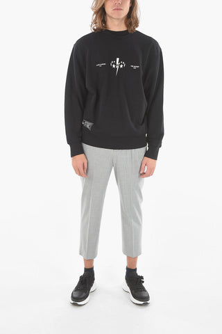 JAMES HARDEN X NEIL BARRETT Lightweight Jersey Crewneck Sweatshirt with BOLT STAR Print