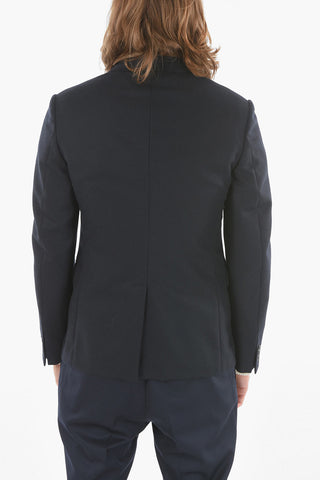 Blazer Semifoderato in Flanella di Lana Vergine con Revers Classico
