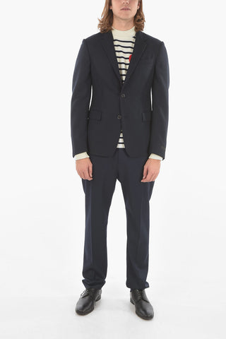 Blazer Semifoderato in Flanella di Lana Vergine con Revers Classico
