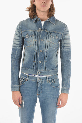 Half-lined Denim Biker Jacket