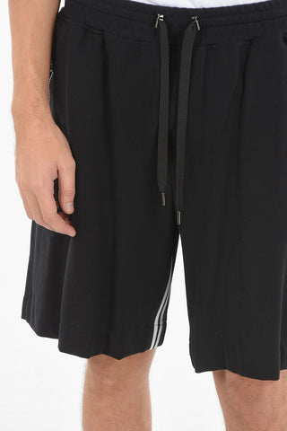 Extrafine Jersey Shorts with Regimental-striped Detailing