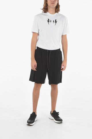 Extrafine Jersey Shorts with Regimental-striped Detailing