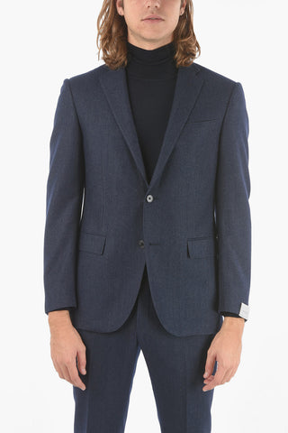 Flap Pockets Single Breasted Lined ACADEMY Wool Blend Suit