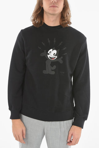 FELIX THE CAT X NEIL BARRETT Felpa girocollo FELIX in Jersey Leggero con Stampa