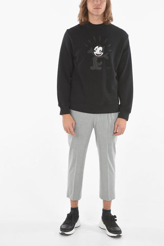 FELIX THE CAT X NEIL BARRETT Felpa girocollo FELIX in Jersey Leggero con Stampa