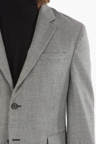 Houndstooth Flannel Unlined Blazer with Notch Lapel