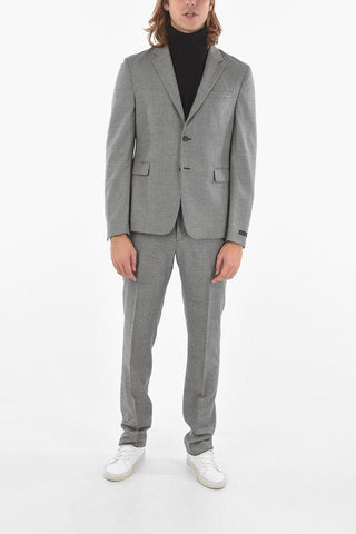 Houndstooth Flannel Unlined Blazer with Notch Lapel
