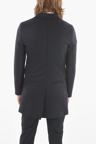 EMPORIO Virgin Wool-blend Unlined Coat with Raw-cut Trimmings