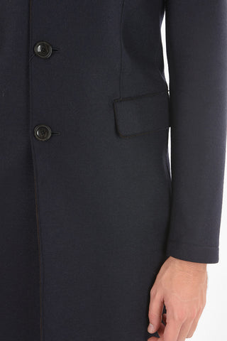 EMPORIO Virgin Wool-blend Unlined Coat with Raw-cut Trimmings