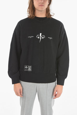 JAMES HARDEN X NEIL BARRETT Baggy Crewneck Sweatshirt with BOLT STAR Print